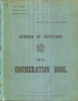 Image of a 1911 census enumeration book cover