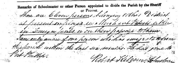 Image of part of a page from the 1841 census for Elie in Fife