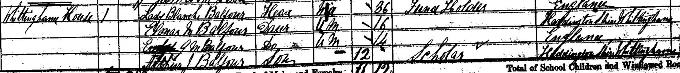 1861 Census record for Arthur James Balfour, page 5