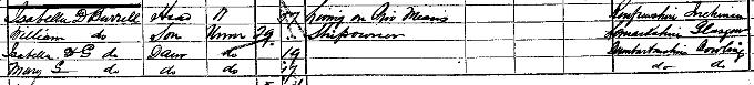 1891 Census record for William Burrell. page 53