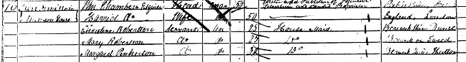 1851 Census record for William Chambers