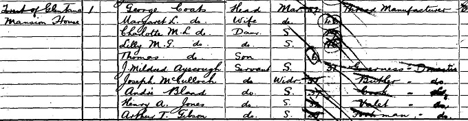 1901 Census record for George Coats