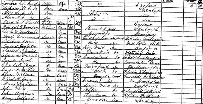 1871 Census record for Randall Davidson