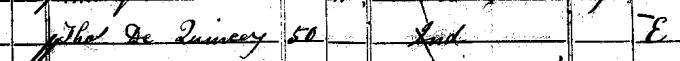 1841 Census record for Thomas De Quincey