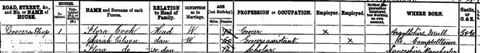 1891 Census record for Flora Drummond
