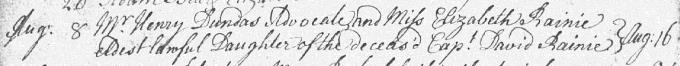 Marriage entry for Henry Dundas - Lasswade