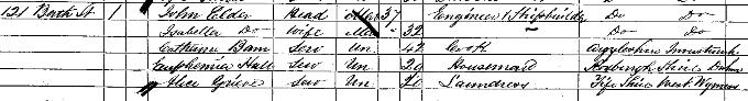 1861 Census record for Isabella Elder