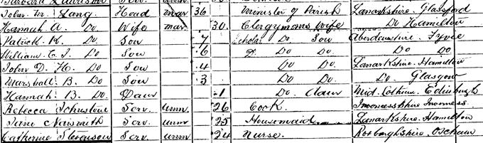 1871 Census record for Cosmo Gordon Lang