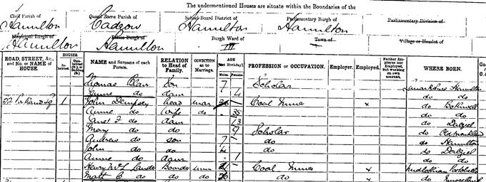 1891 Census record for Harry Lauder
