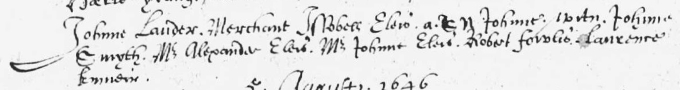Baptism entry for Sir John Lauder of Fountainhall