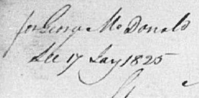 Reference to baptism entry for George MacDonald