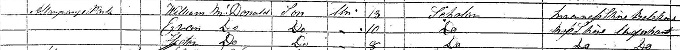 1861 Census record for Hector MacDonald, page 11