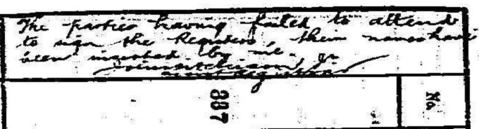 Annotation to marriage entry for Hector MacDonald