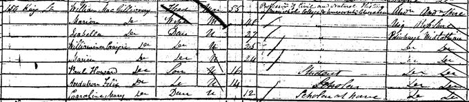 1851 Census record for William MacGillivray, page 63