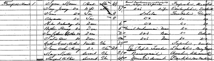1861 Census record for Alexander Mann