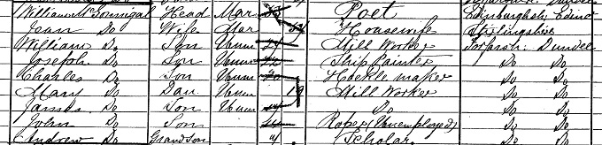 1881 Census record for William McGonagall