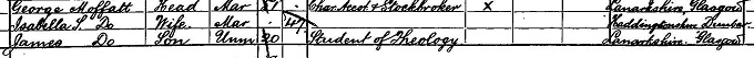 1891 Census record for James Moffatt