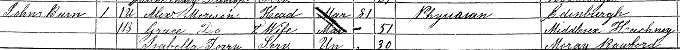 1861 Census record for Alexander Morison