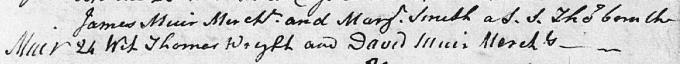 Birth and baptism entry for Thomas Muir