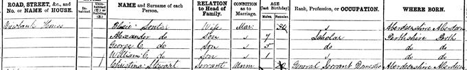 1881 Census record for William Clark Souter