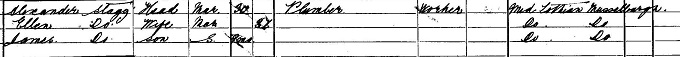 1901 Census record for James Stagg