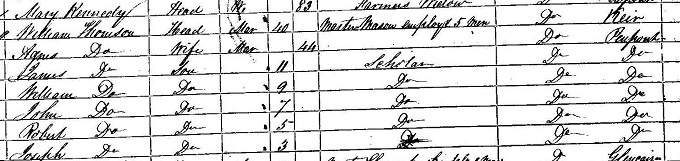 1861 Census return for Joseph Thomson