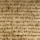 Image of a declaration by the bishops, abbots, priors and other Scottish clergy asserting the right of King Robert I to the Scottish crown and swearing fealty and allegience to him, 24 February 1310 (Crown Copyright, National Records of Scotland,SP13/4).