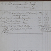  Image of a page from an Edinburgh Whisky Mercahnts ledger book detailing payments for whisky, 1766-1774 (Crown Copyright, National Records of Scotland,GD1/8) 