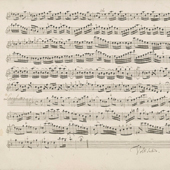 Image of the second page of flute part of concerto for flute, strings and continuo in D minor by Antonio Vivaldi, RV341a ('ll Gran Mongol'), 1730s (Crown Copyright, National Records of Scotland, GD40/15/54/15)