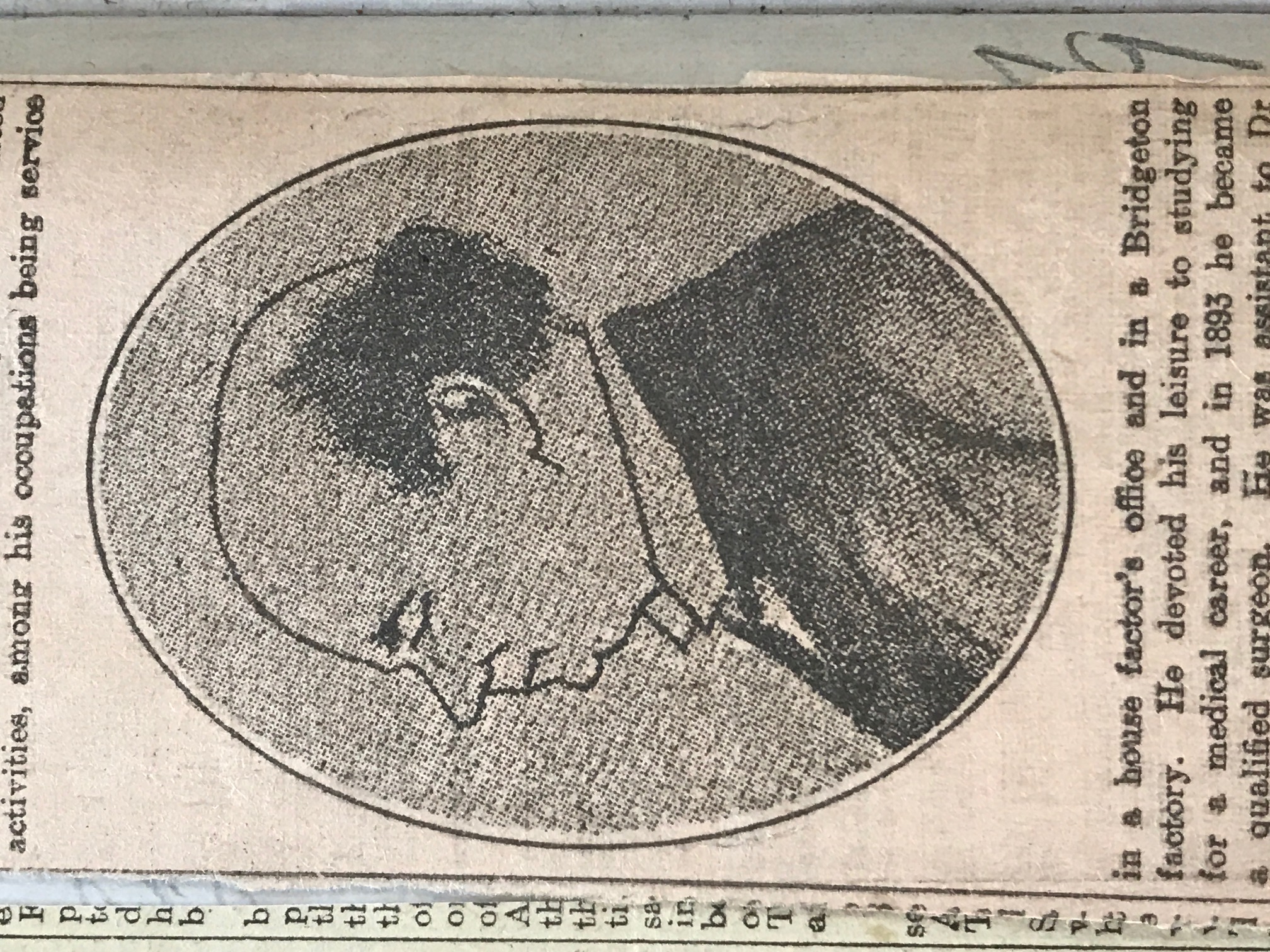 Illustration of Dr James Devon from a newspaper clipping