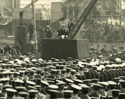 King George V addressing the company of HMS 'Warspite', National Records of Scotland, MW12/29
