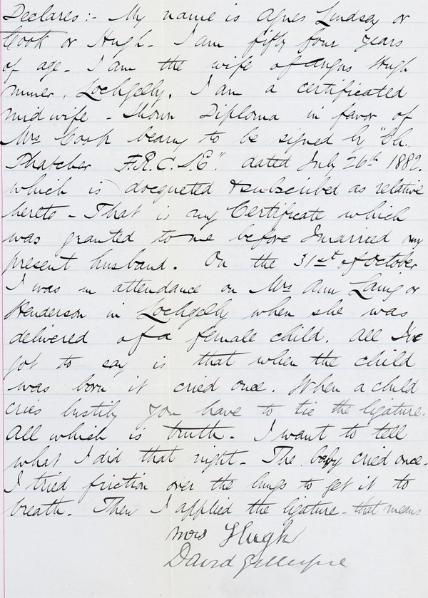 Agnes Hugh Trial papers, 1888 (National Records of Scotland, JC26/1888/1)