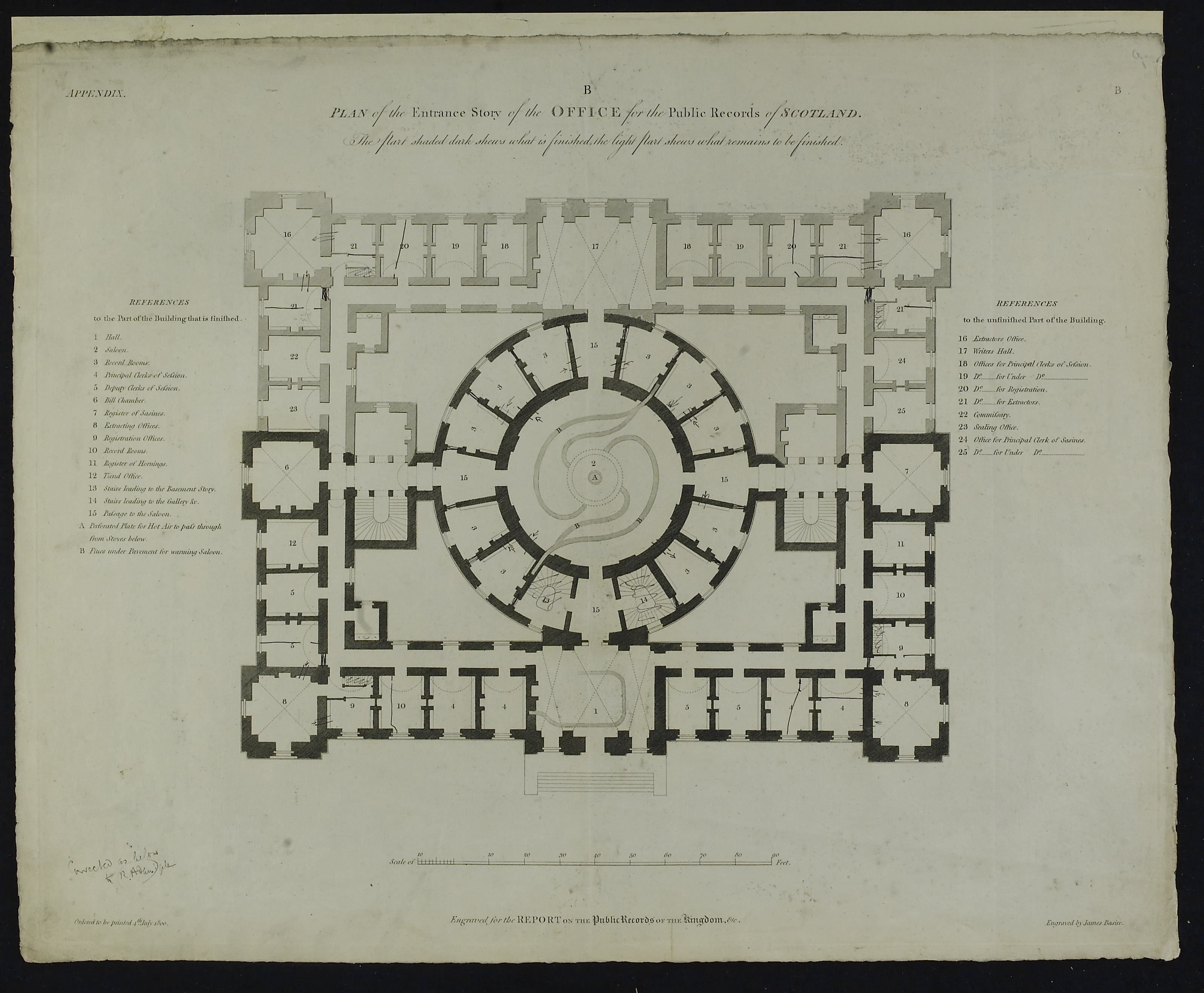 Plan of the ground floor of General Register House