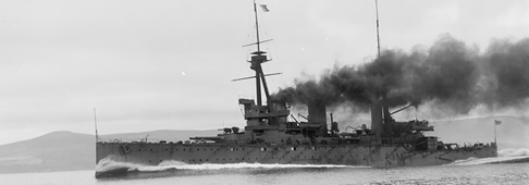 Detail from photograph of HMS Inflexible, taken 1908 