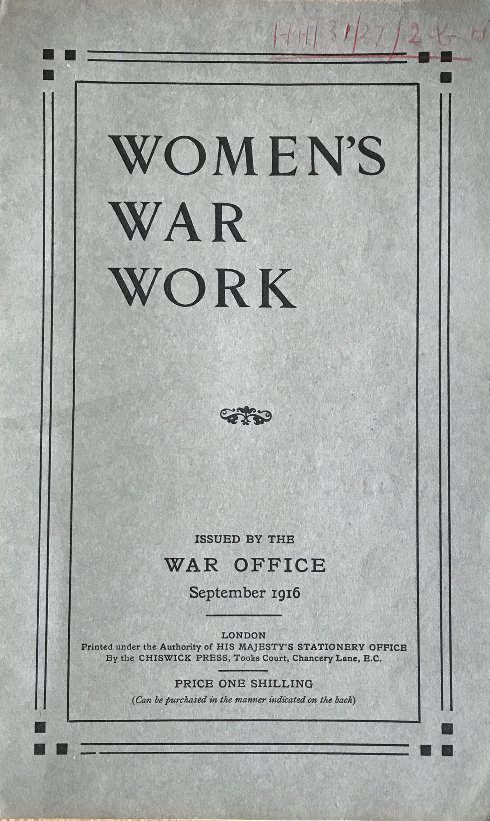 Women's War Work, National Records of Scotland (archive reference: HH31/27/2)