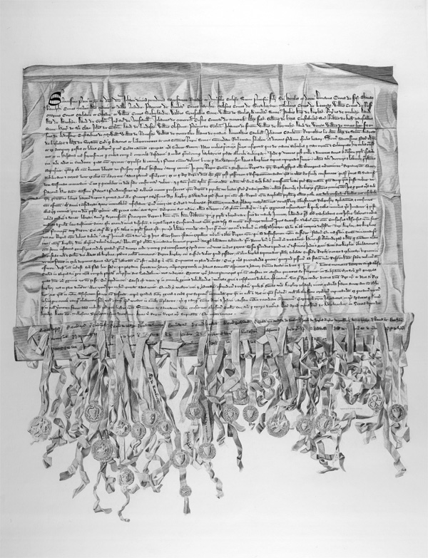 Image of the facsimile engraving of the Declaration by W & D Lizars