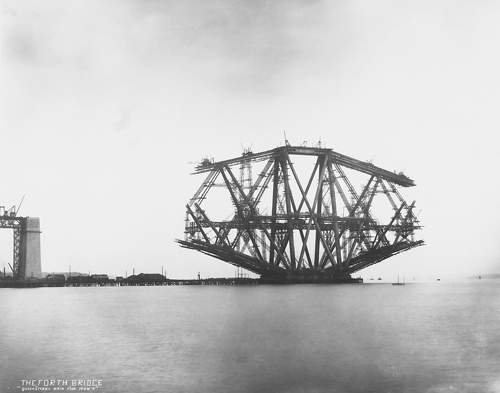 Image of Forth Rail Bridge under construction, National Records of Scotland BR-FOR-4-34-41
