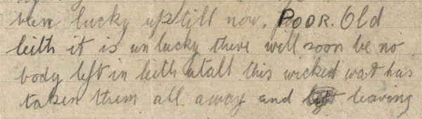 Detail of letter from Private James Tracey to his mother, 29 May 1915, National Records of Scotland SC70/8/136/15