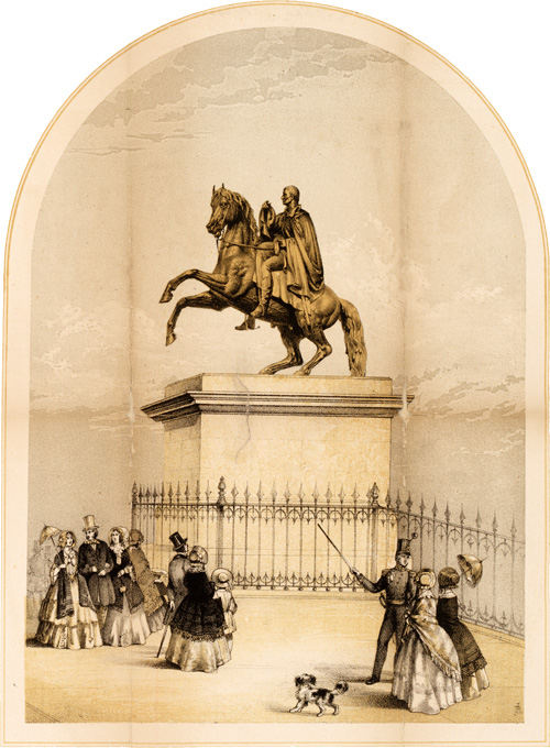 Engraving of Steell's statue Wellington, circa 1852, NRS reference RHP140625