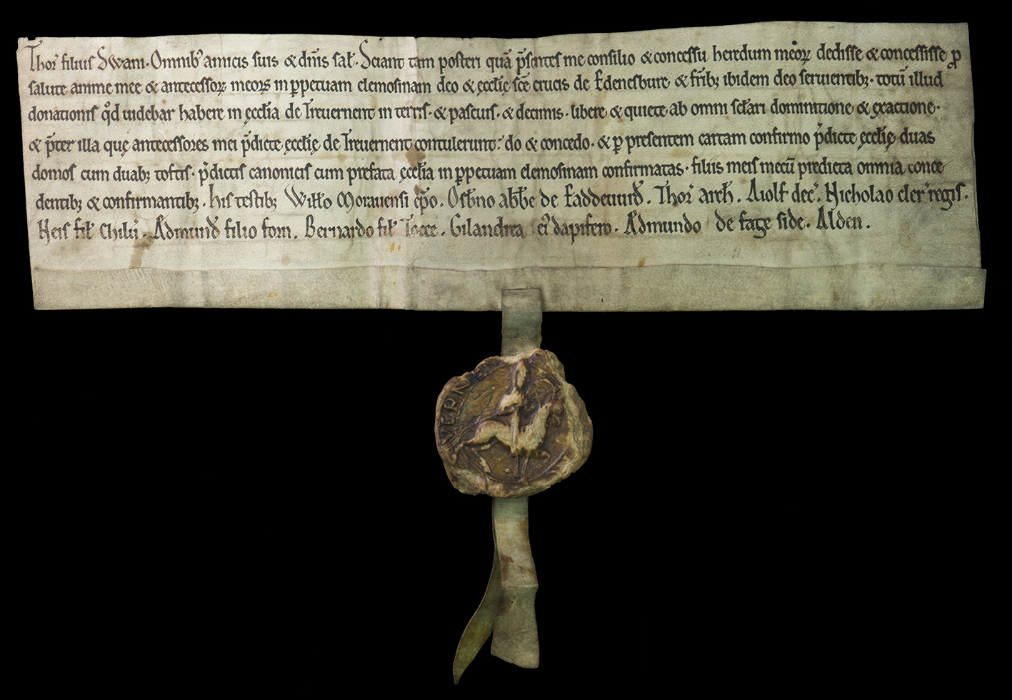 Charter of Thor, son of Swain for Holyrood Abbey, National Records of Scotland (GD45/13/223)