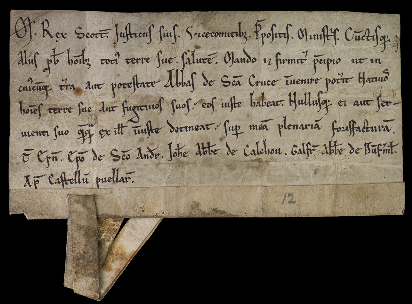 Charter by King Maclcolm IV, National Records of Scotland (GD45/13/224)
