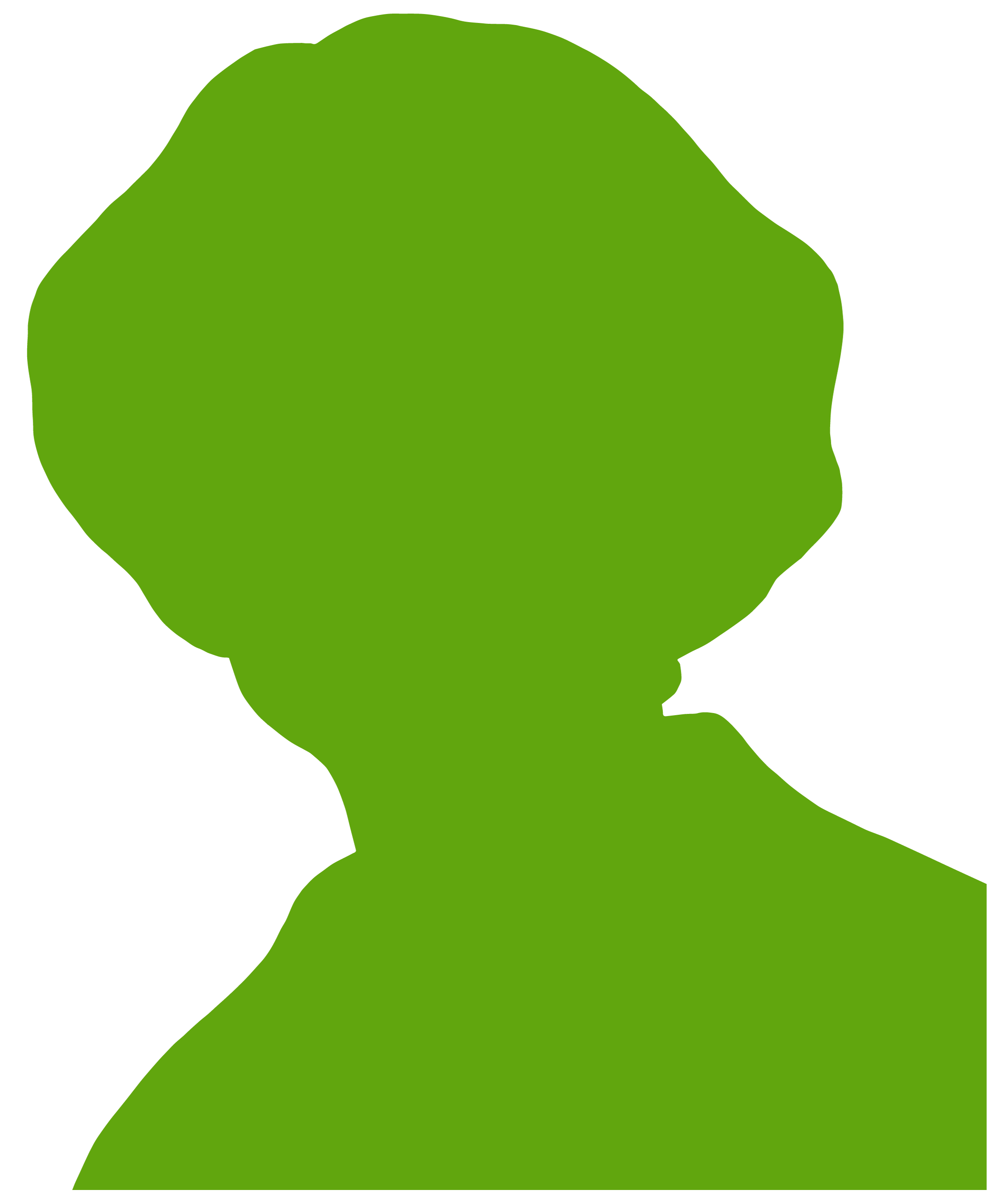 Green silhouette of Annie Rhoda Craig or Walker