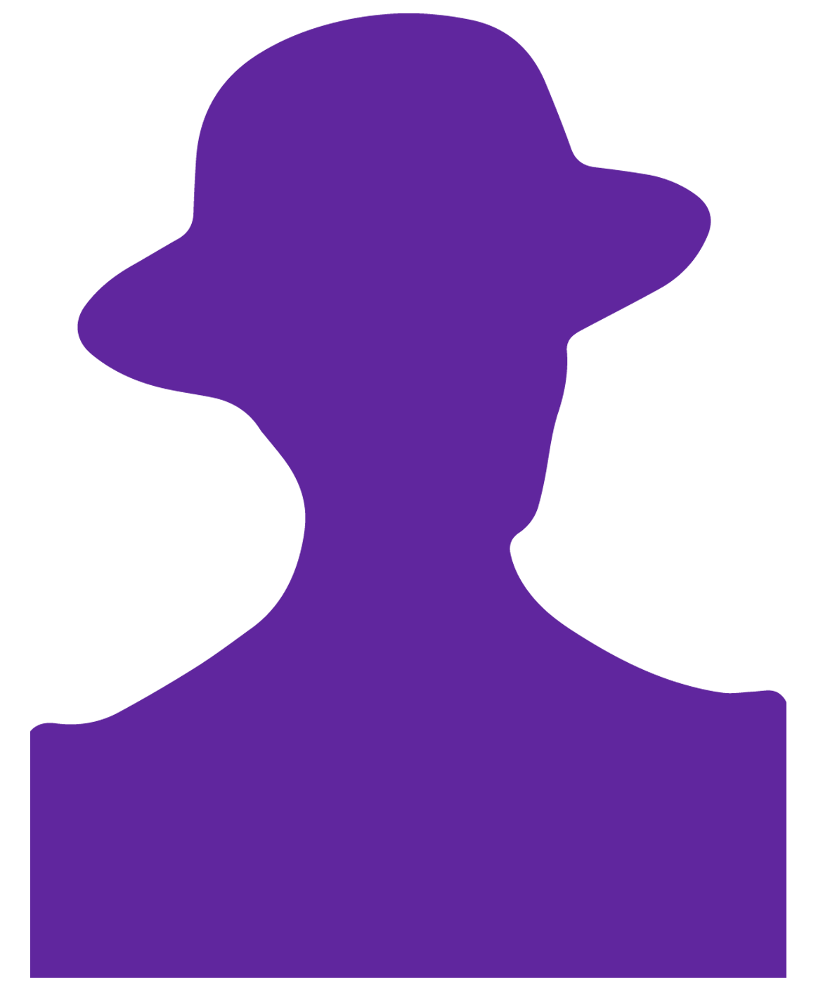 Purple silhouette of Catherine Vans Agnew or Corbett