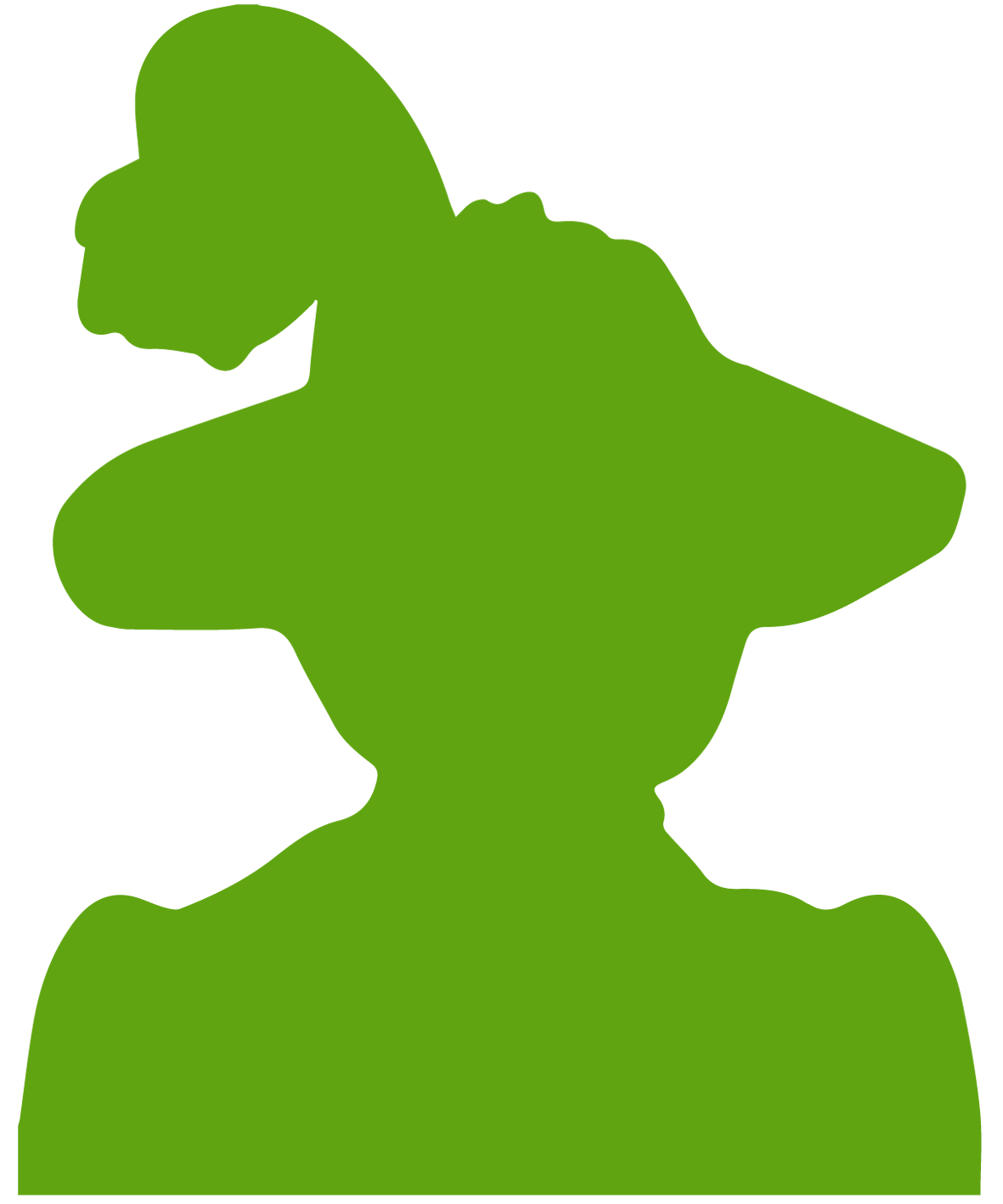 Green silhouette of Elsie Roe Brown
