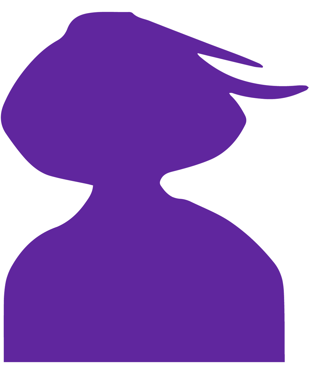 Purple silhouette of Frances Gordon