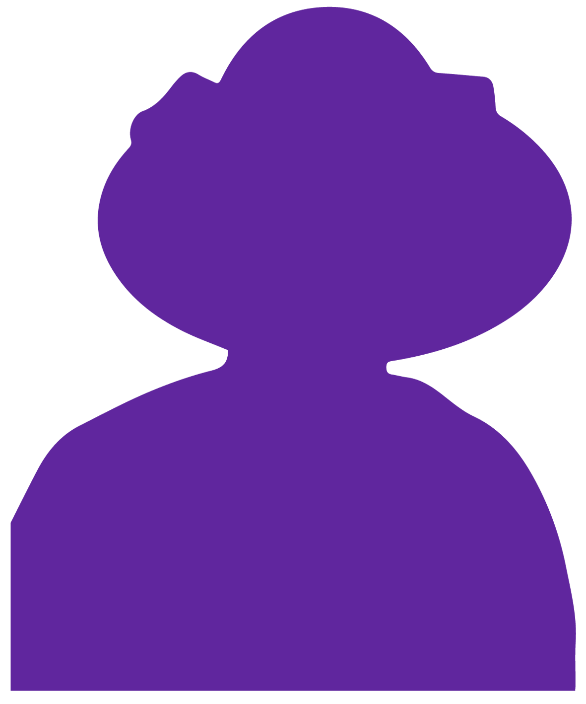Purple silhouette of Maude Edwards