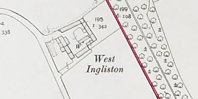 Detail of plan showing farm at West Ingliston, National Records of Scotland, IRS119/41