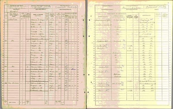 Image of a page from the 1911 census for Eyemouth in Berwickshire