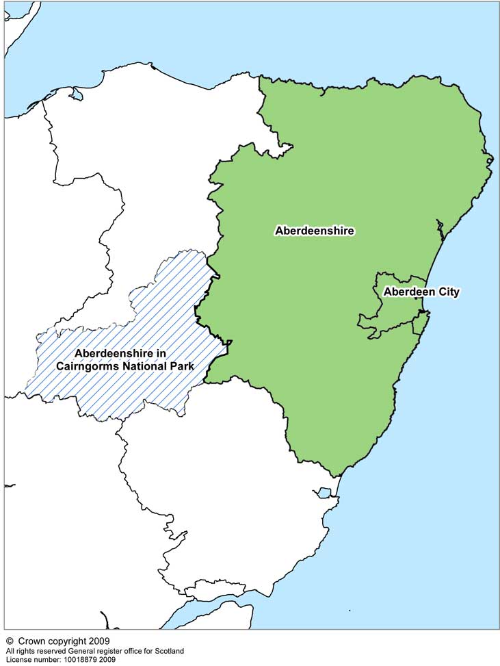 Map 4: The location of Aberdeen City & Shire SDP area and the constituent local authorities